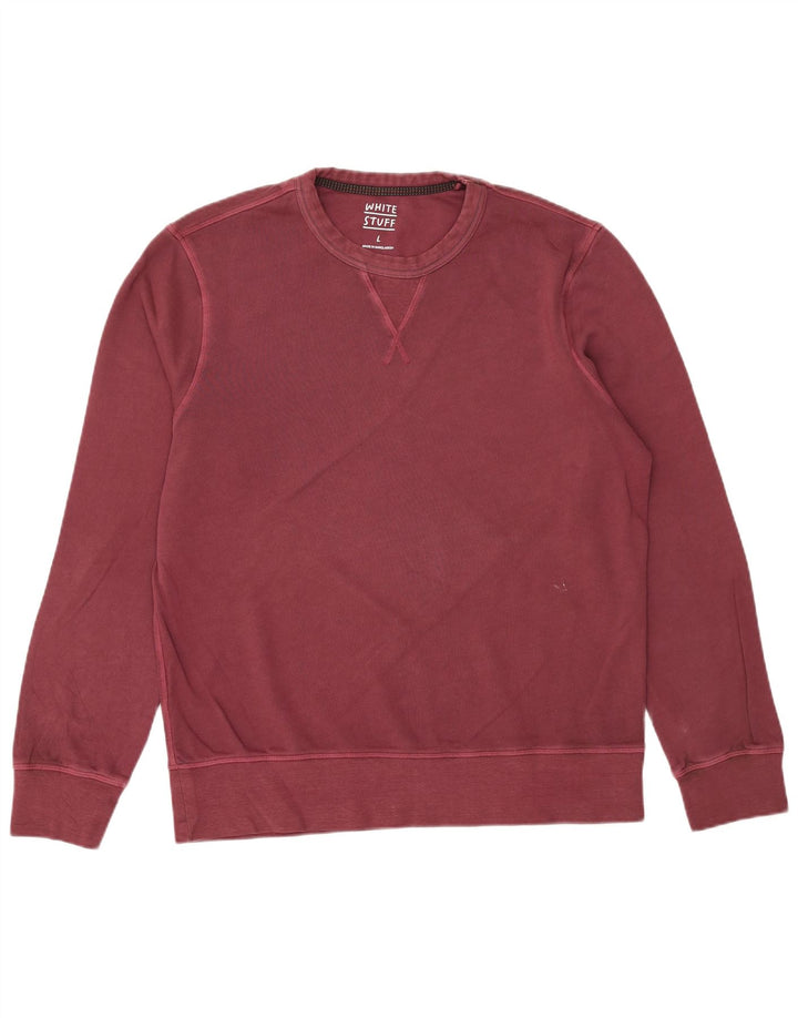 White Stuff Herre Sweatshirt Jumper Large Bourgogne Bomuld