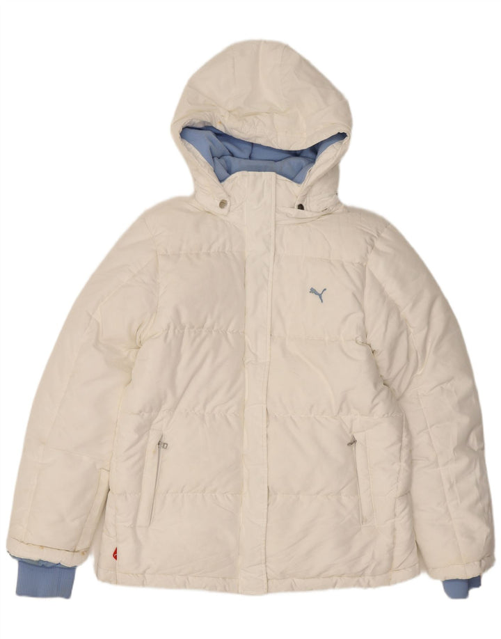 Puma Womens Hooded Padded Jacket UK 12 Medium White