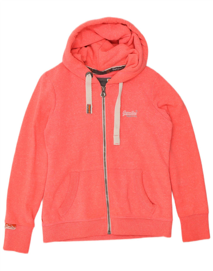 Superdry hættetrøje til kvinder med lynlås UK 16 Large Pink Polyester
