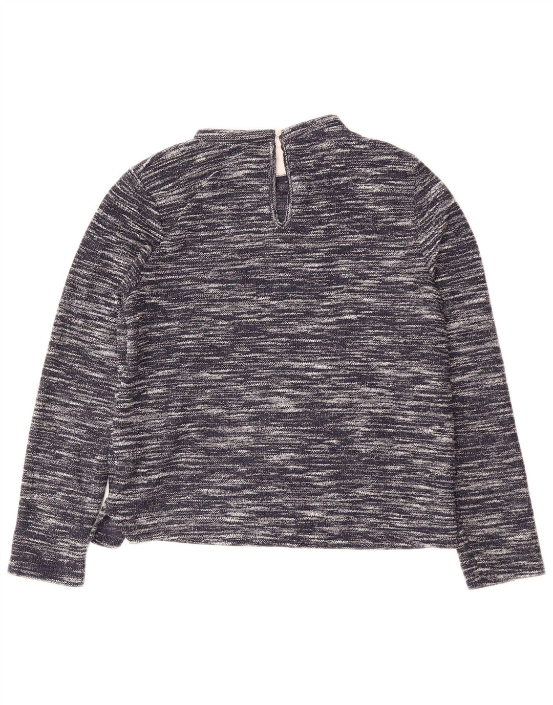 Oasis Dame Langærmet Bluse Top UK 14 Medium Navy Blue Flecked