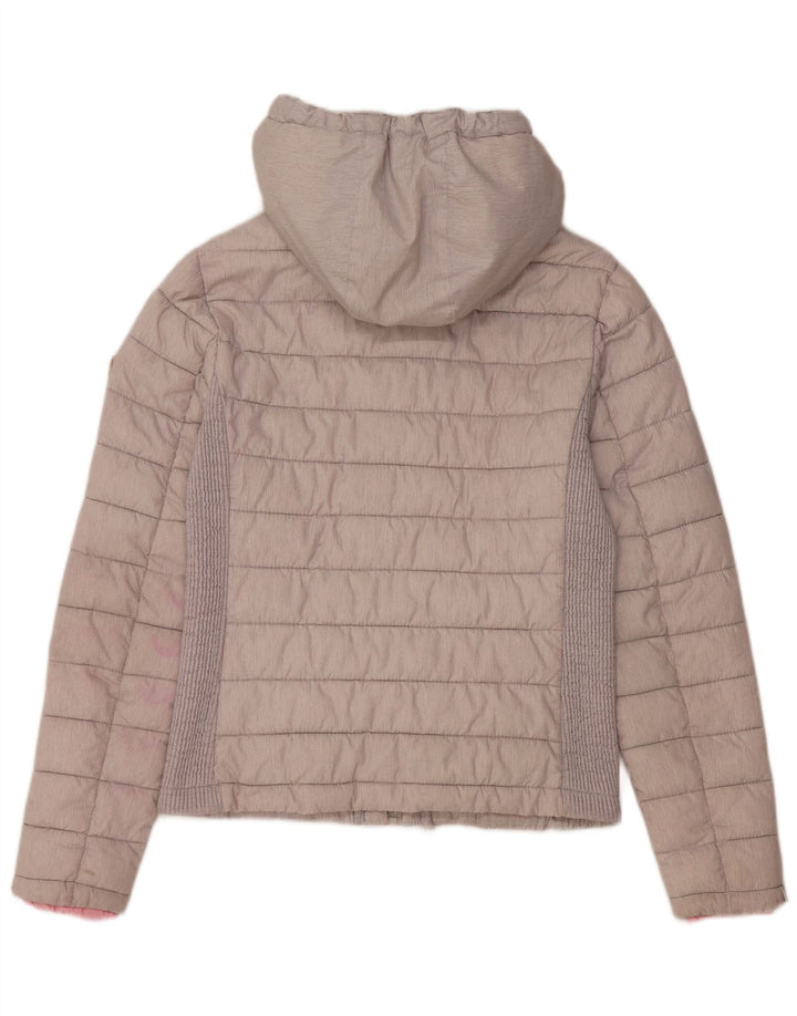 Superdry Polstret hættejakke til kvinder UK 14 Stor grå polyester
