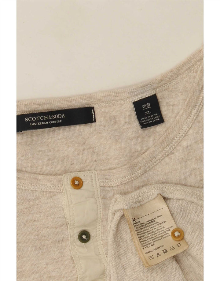 Scotch & Soda Herre Top Langærmet XL Beige Flecked Bomuld