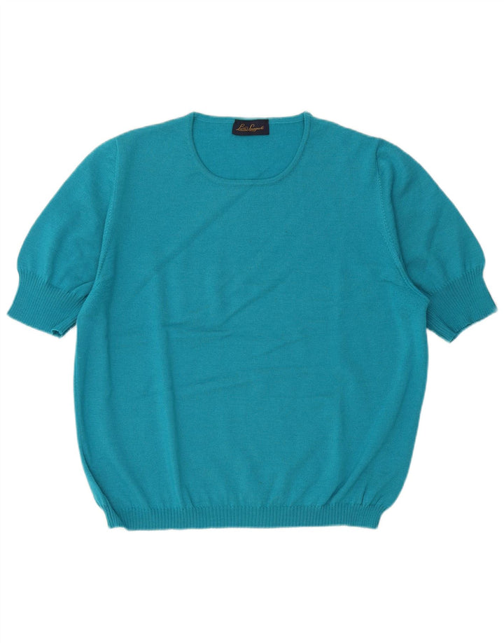 LUISA SPAGNOLI Dame Kortærmet Bådhals Sweater UK 18 XL Blå