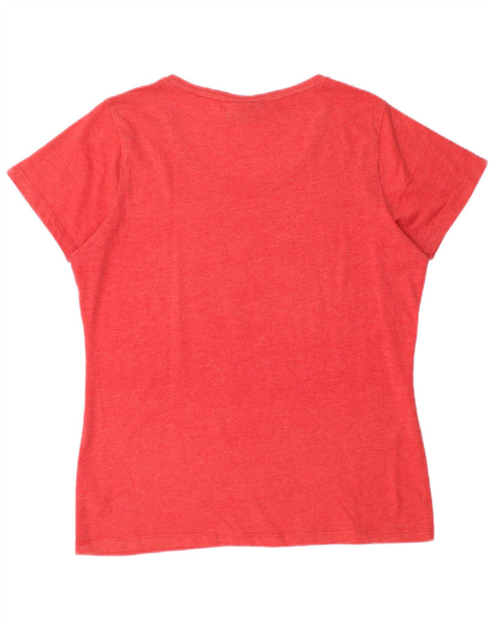 Kappa Dame Grafisk T-Shirt Top IT 44 Medium Rød Bomuld