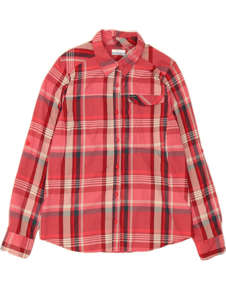 COLUMBIA Womens Shirt UK 16 Large Pink Check Nylon Vintage Columbia and Second-Hand Columbia from Messina Hembry 