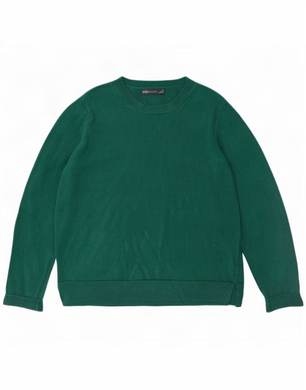 Marks & Spencer Dame sweater med rund hals DK 14 Medium Grøn Akryl