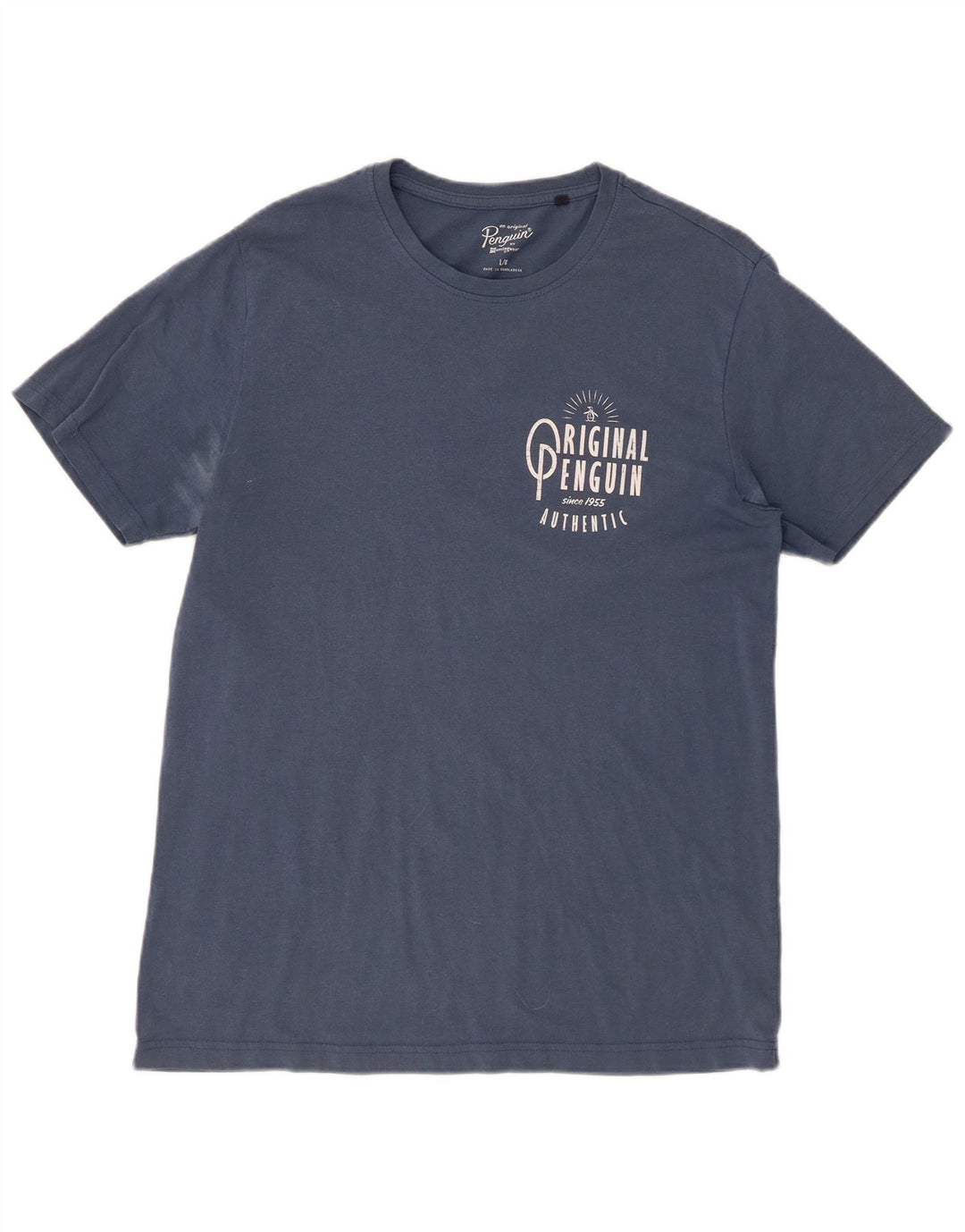 PENGUIN Herre grafisk T-shirt Top Stor marineblå bomuld