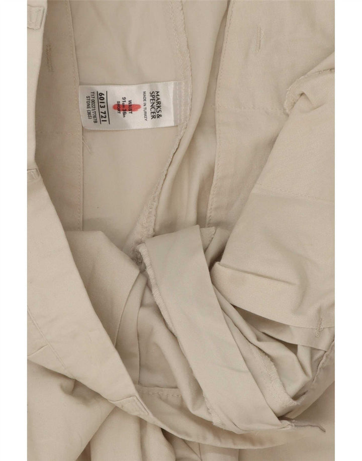 Marks & Spencer Herre Blue Harbor Pegged Chino Shorts W36 Large Beige