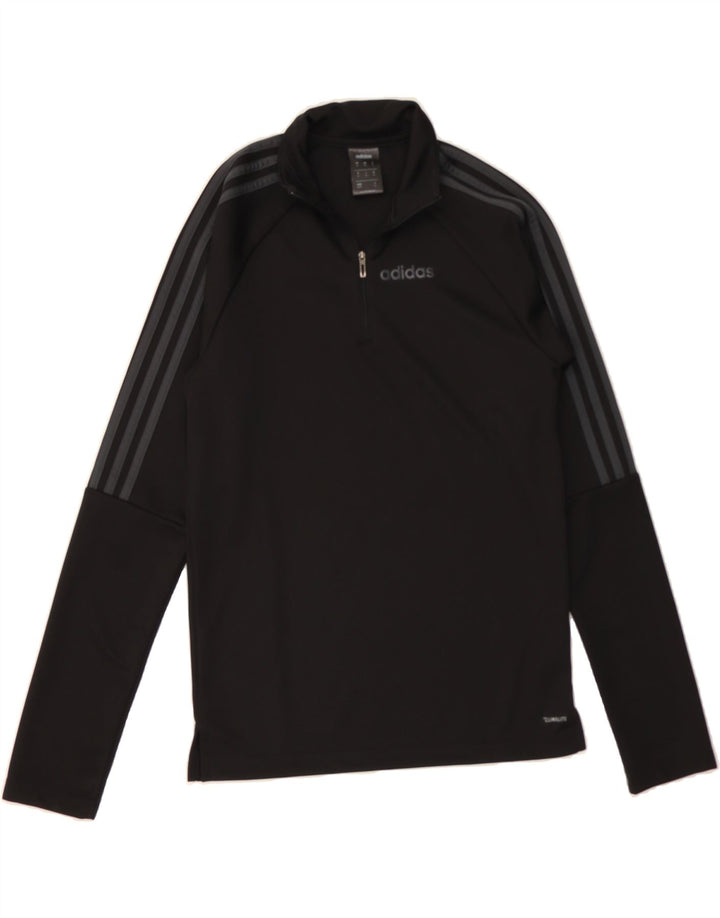 ADIDAS Mens Climalite Zip Neck Pullover Tracksuit Top XS Black Polyester Vintage Adidas and Second-Hand Adidas from Messina Hembry 