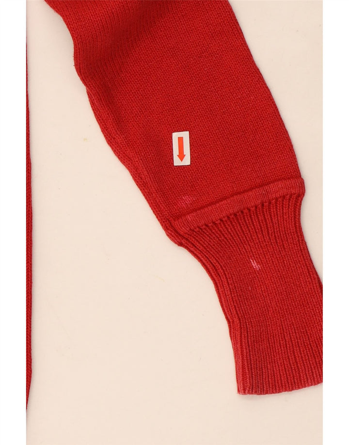 Zara Dame Rullehals Sweater UK 14 Medium Rød Bomuld
