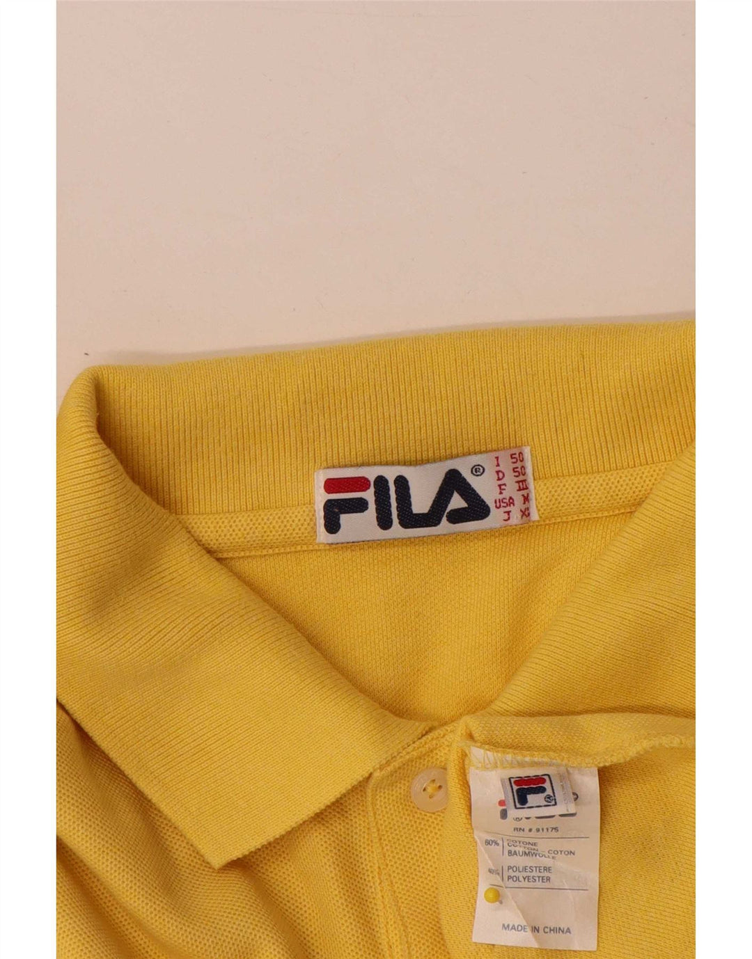 Fila Herre Polo Shirt IT 50 Medium Gul Bomuld