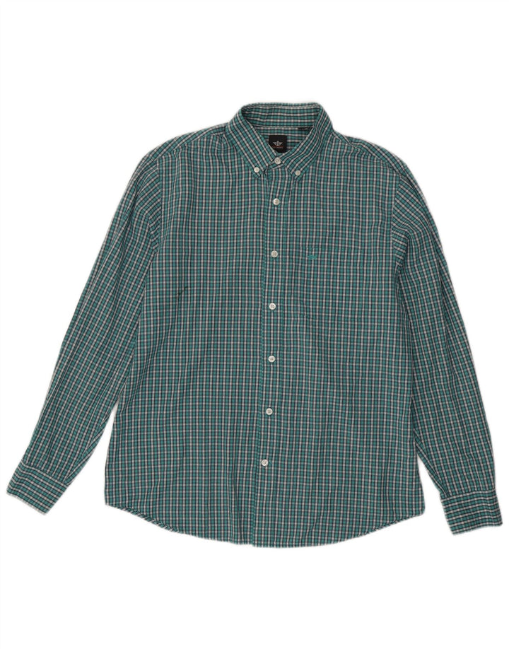 Dockers Herre Flanelskjorte Medium Grøn Ternet