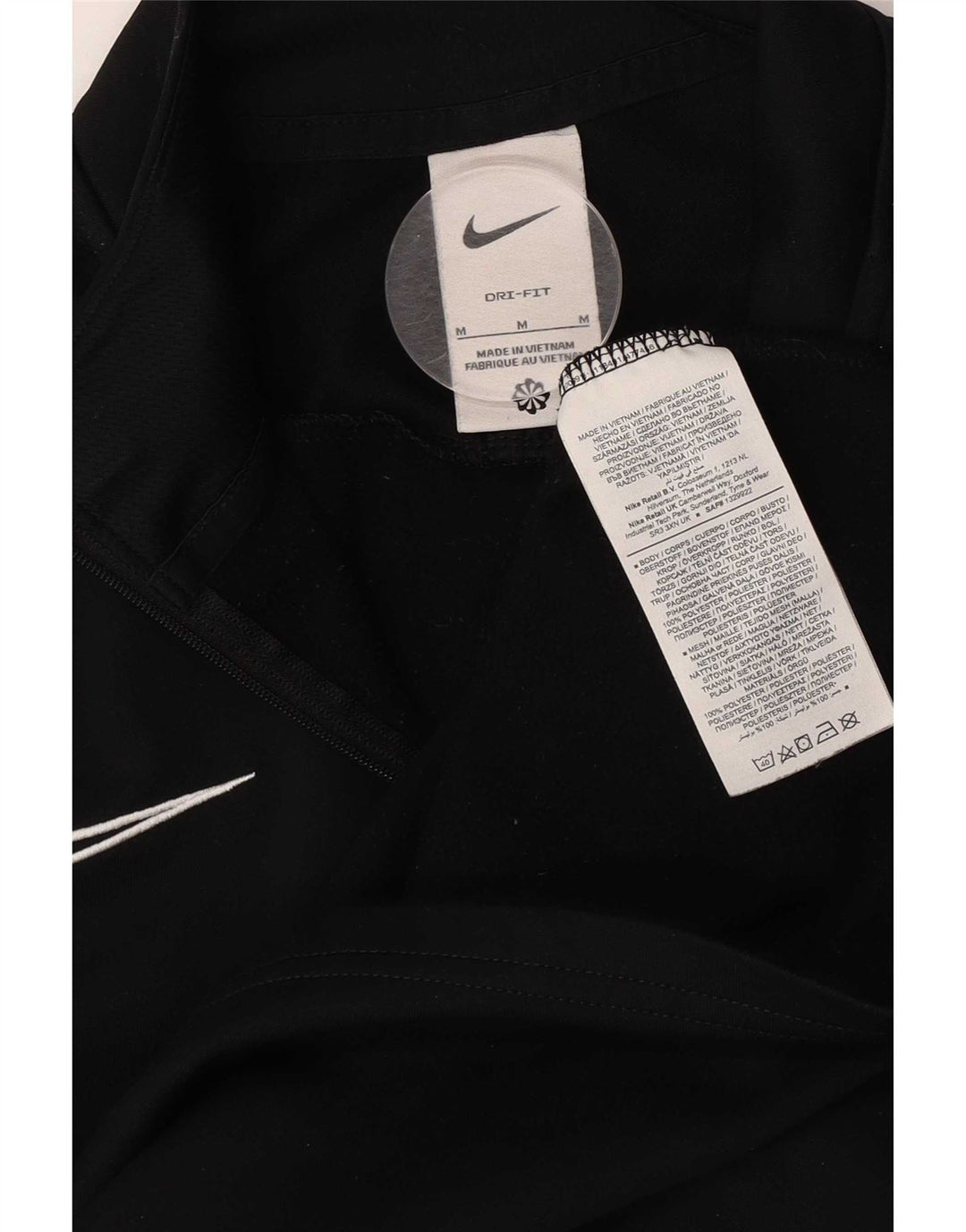 Nike Herre Dri Fit Pullover med lynlås-hals Træningsdragt Top Medium Sort Colourblock