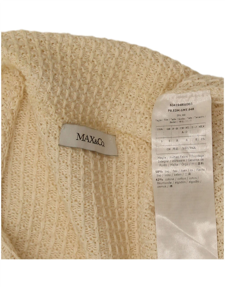 Max & Co. Dame cardigan sweater UK 10 Small Beige Linen