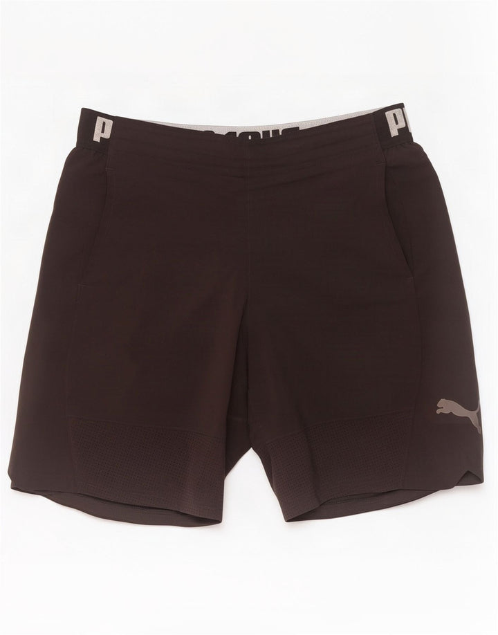 Puma Herre grafiske sportsshorts store sorte polyester