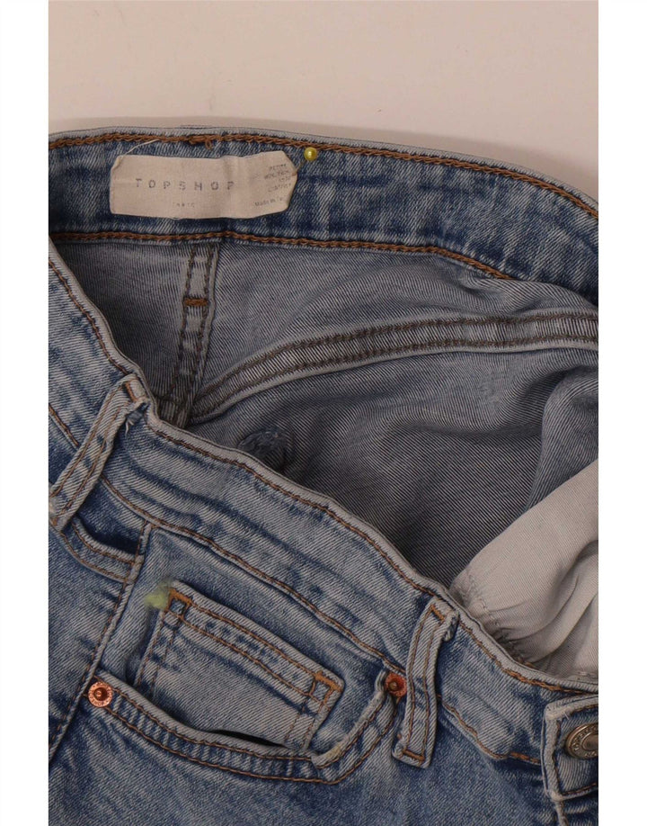 Topshop Dame Distressed Skinny Jeans W24 L25 Blå