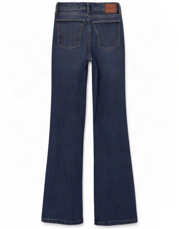 Wrangler Dame Bootcut Jeans W28 L34 Blue Cotton