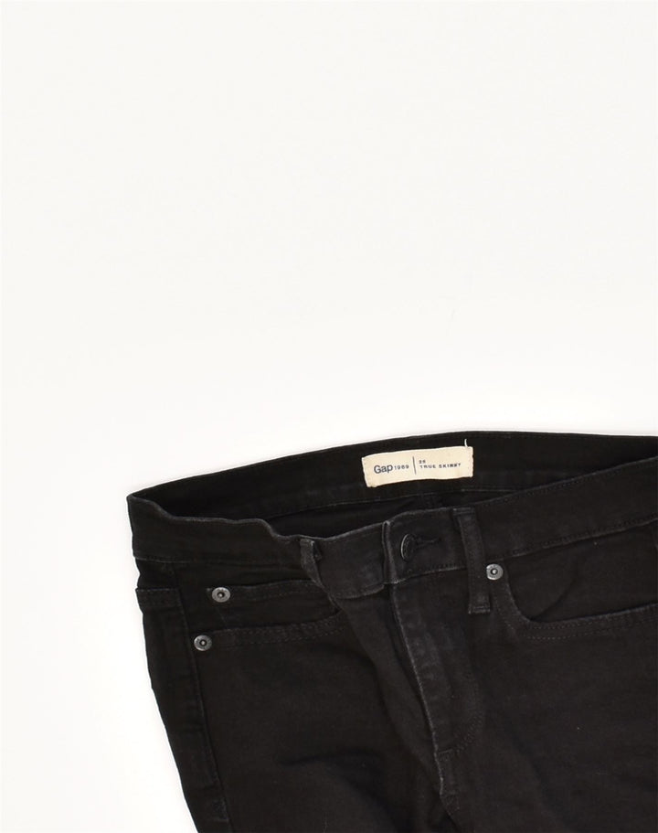 GAP Womens Distressed Skinny Jeans W25 L26 Black Cotton | Vintage Gap | Thrift | Second-Hand Gap | Used Clothing | Messina Hembry 