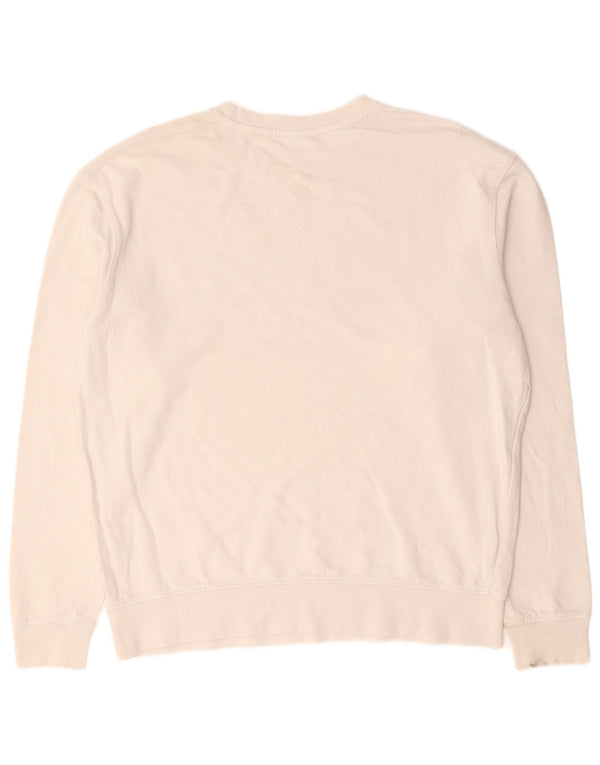 Zara Herre Sweatshirt Jumper Large White Colourblock Bomuld
