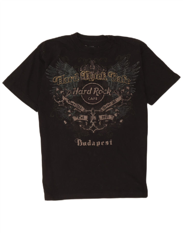 Hard Rock Cafe Herre Budapest Grafisk T-Shirt Top Medium Sort Bomuld