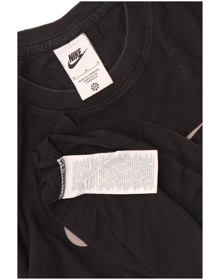 Nike Herre grafisk T-shirt Top Medium Sort Colourblock Bomuld