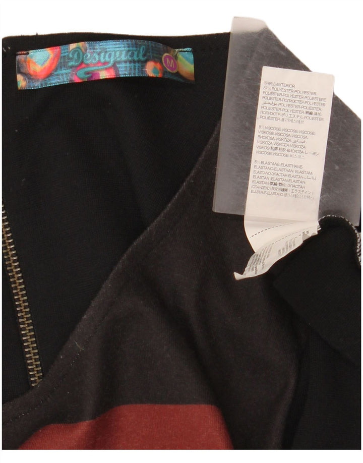 Desigual Womens Basic Dress UK 12 Medium Sort Geometrisk Polyester