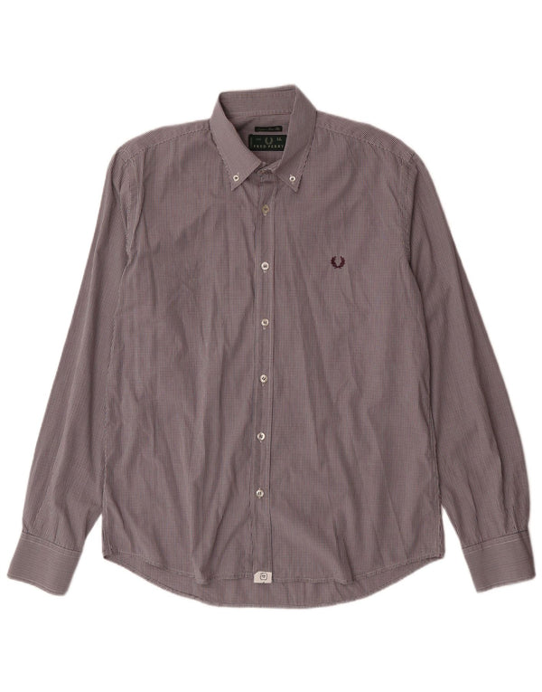 Fred Perry Herre Slim Fit skjorte XL flerfarvet ternet bomuld