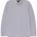 Hugo Boss Herre Slim Fit Skjorte Størrelse 40 15 3/4 Medium Blå Bomuld