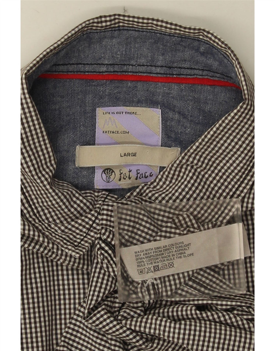 Fat Face Herreskjorte Stor Grå Gingham Bomuld