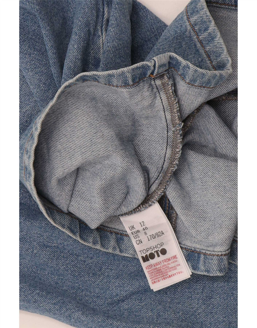 Topshop Damebukserkjole UK 12 Medium Blue Bomuld