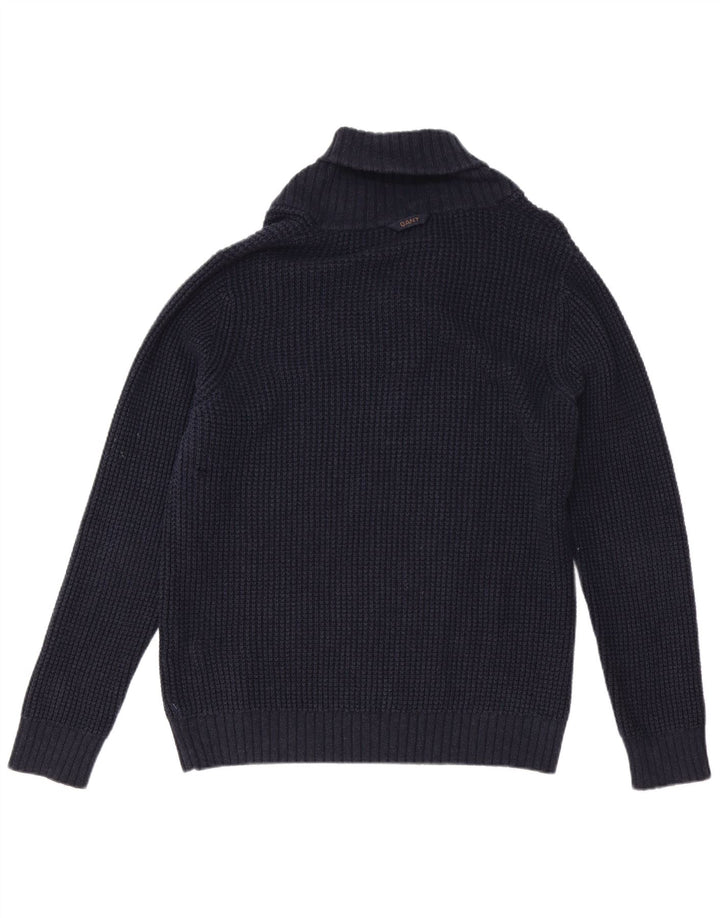 Gant Herre Sjal Hals Jumper Sweater Medium Navy Blue Bomuld