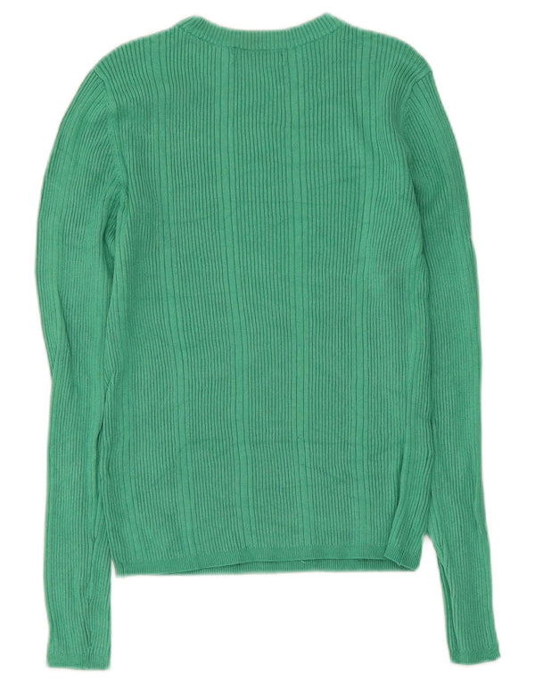 Marks & Spencer Dame Crop Boat Neck Jumper Sweater UK 10 Small Green