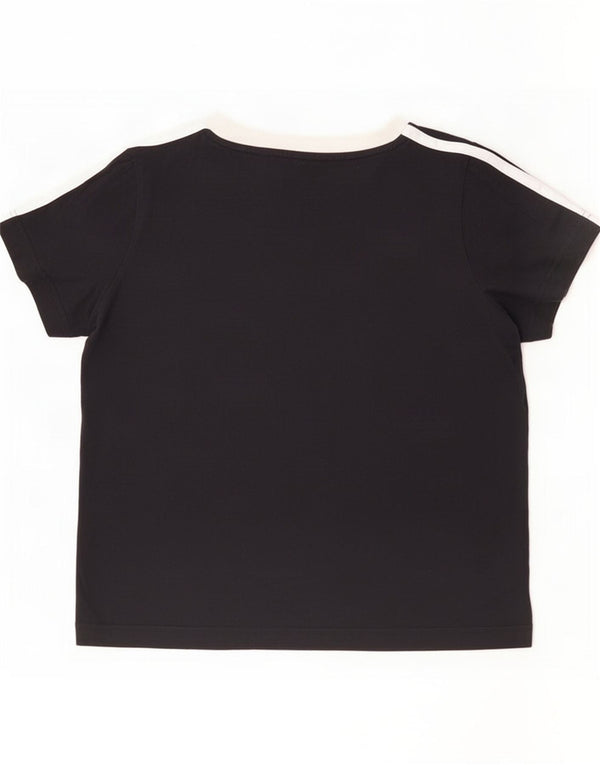 Adidas T-shirt top til piger 9-10 år Sort Colourblock Bomuld