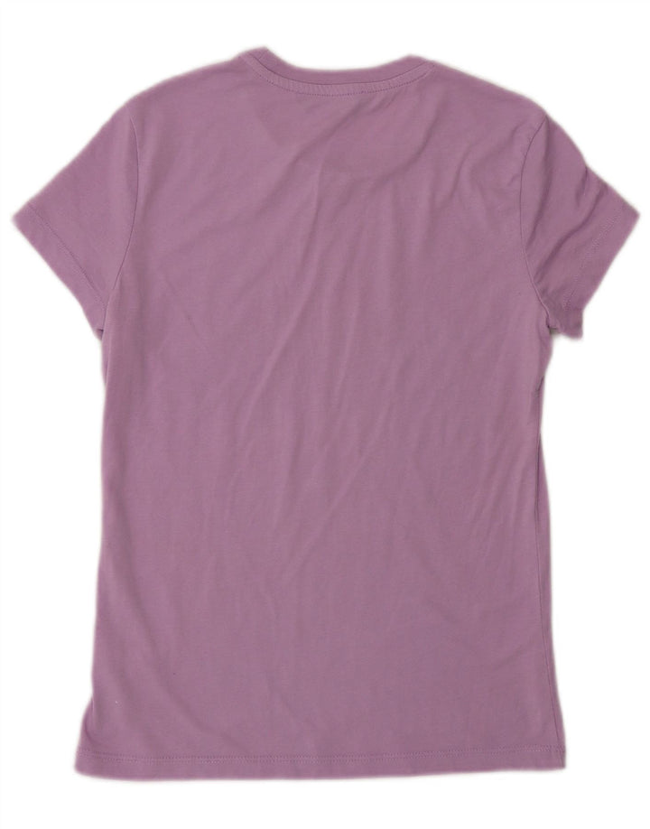 Trussardi Dame Grafisk T-Shirt Top UK 12 Medium Lilla Polyester