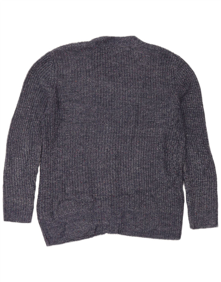 Marks & Spencer Dame Cardigan Sweater UK 14 Medium Navy Blue Flecked