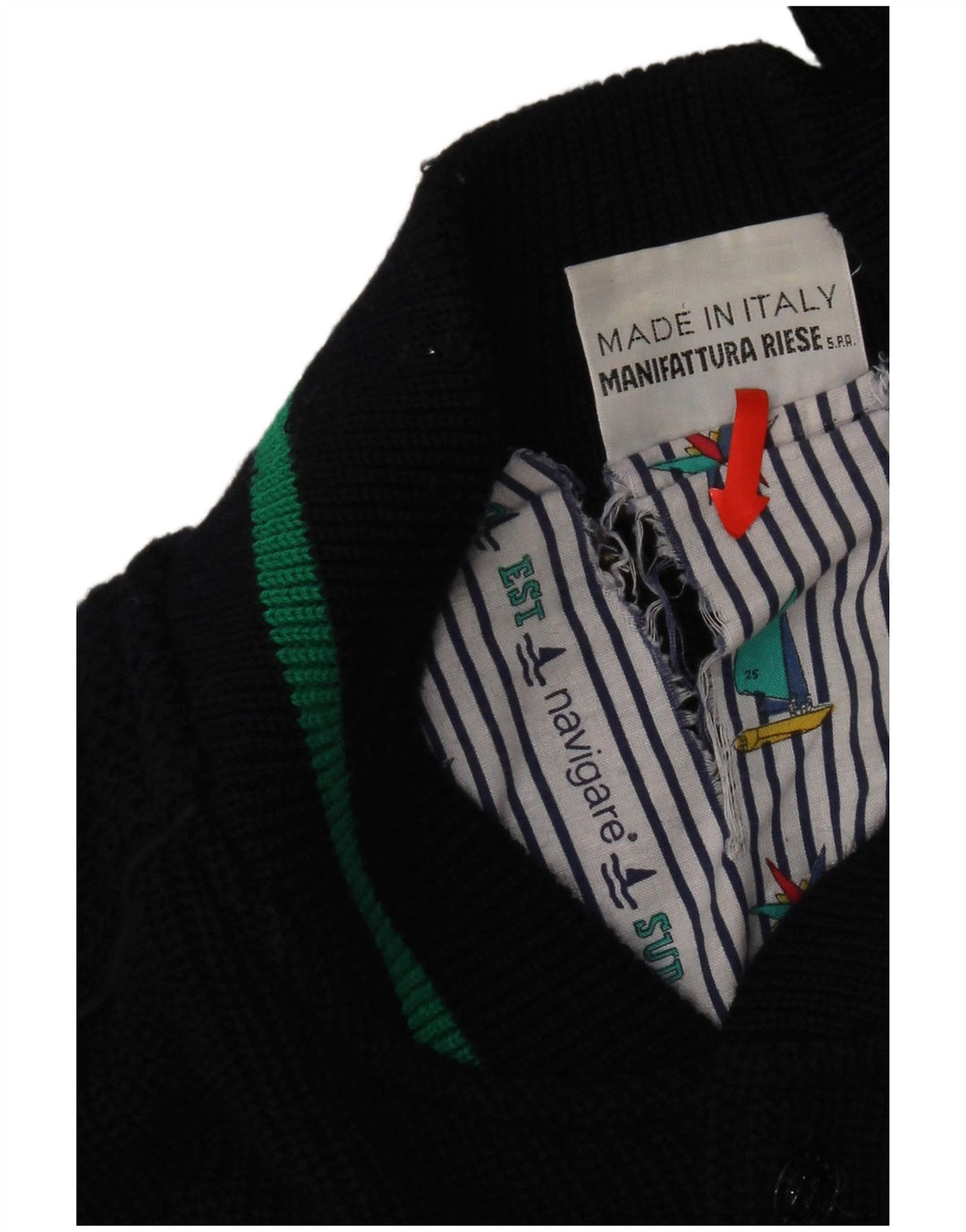 Navigare Cardigan sweater til mænd Stor marineblå uld