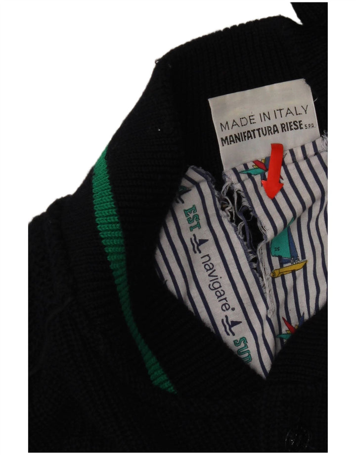 Navigare Cardigan sweater til mænd Stor marineblå uld
