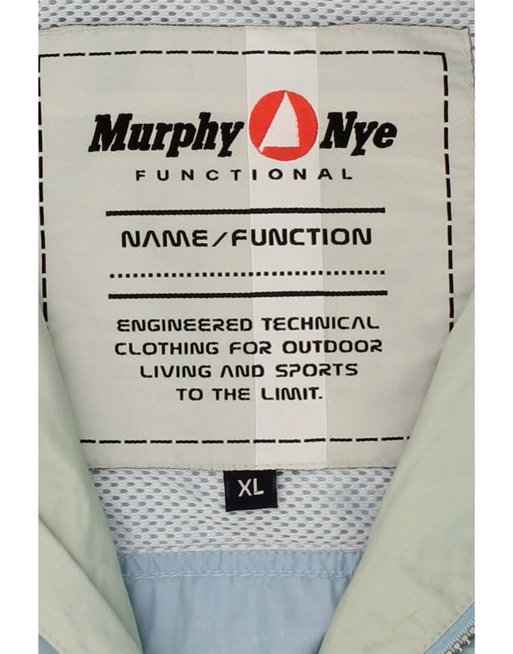 MURPHY & NYE Mens Hooded Rain Jacket UK 42 XL Blue Polyamide Vintage Murphy & Nye and Second-Hand Murphy & Nye from Messina Hembry 