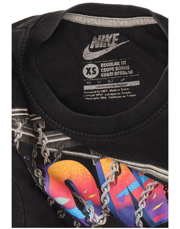 NIKE Regular Fit grafisk T-shirt top UK 6 XS Sort