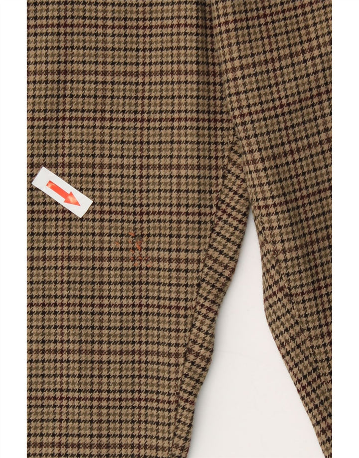 Armani Lige Casual Bukser til kvinder W31 L30 Grøn Houndstooth Polyester