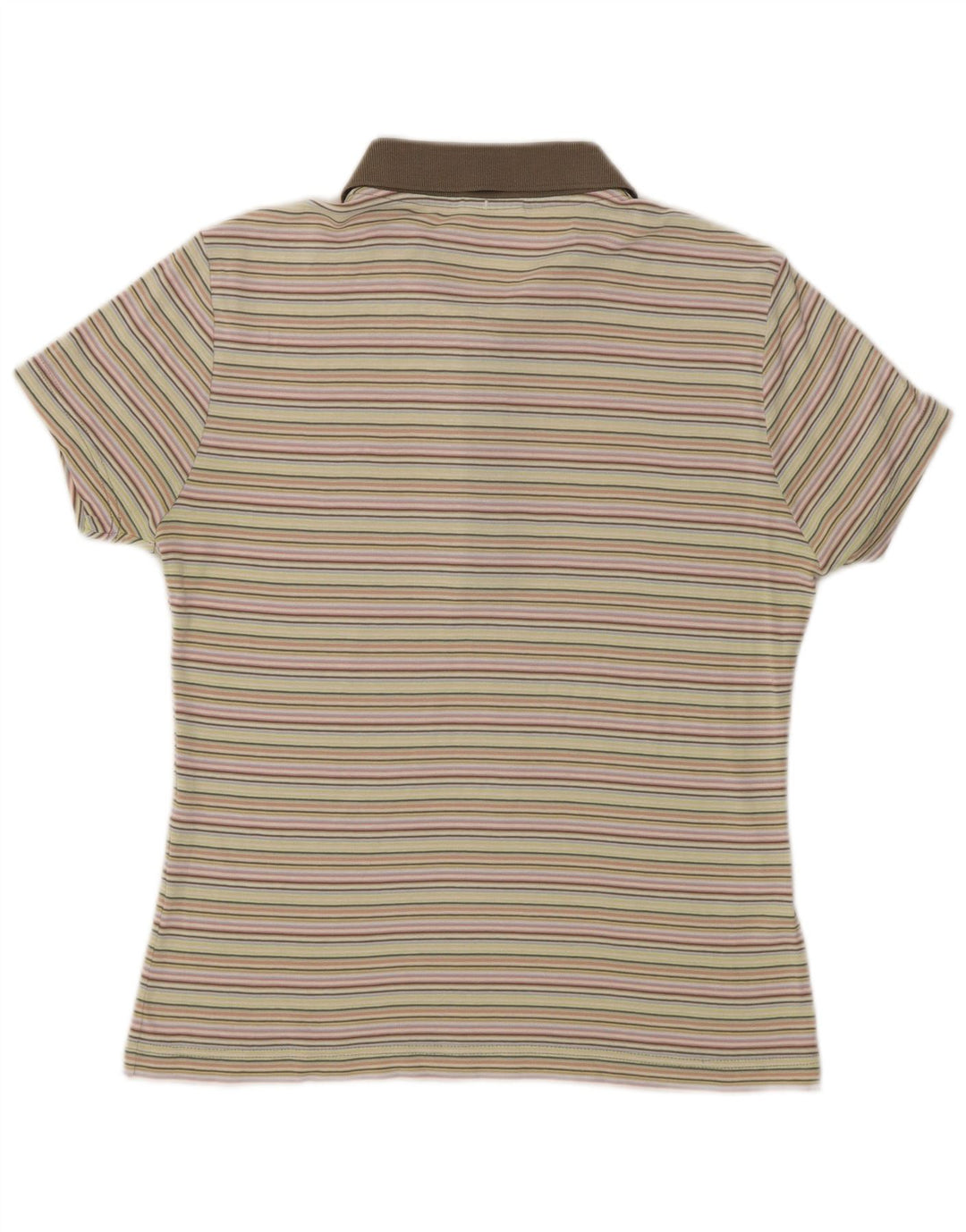 Lacoste Dame Polo Shirt IT 42 Stor Flerfarvet Stribet Bomuld