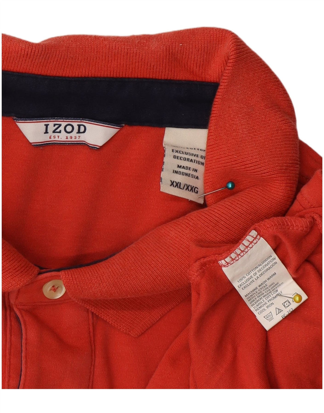 Izod Polo Shirt til mænd 2XL Pink Bomuld