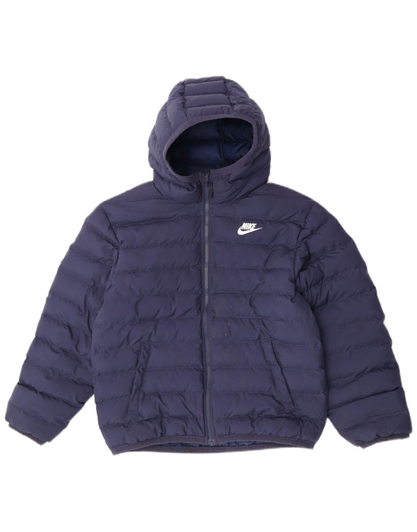 Nike drenge hættepolstret jakke 12-13 år Stor marineblå polyester
