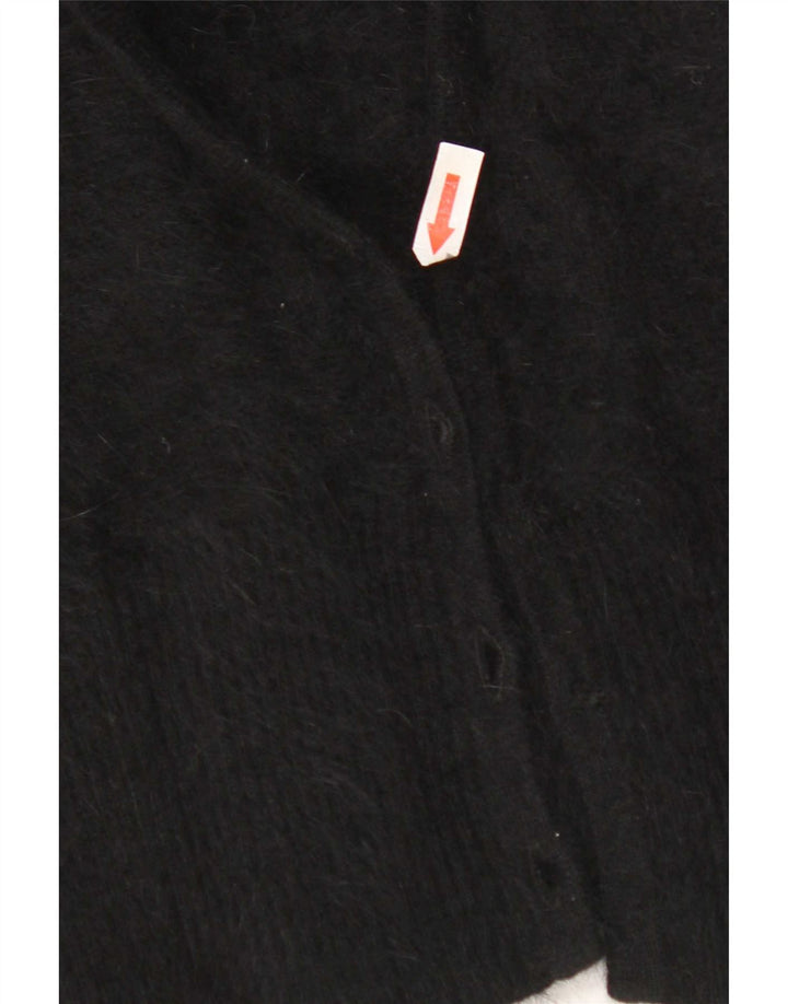 Monsoon Womens Open Cardigan Sweater UK 12 Medium Black Angora