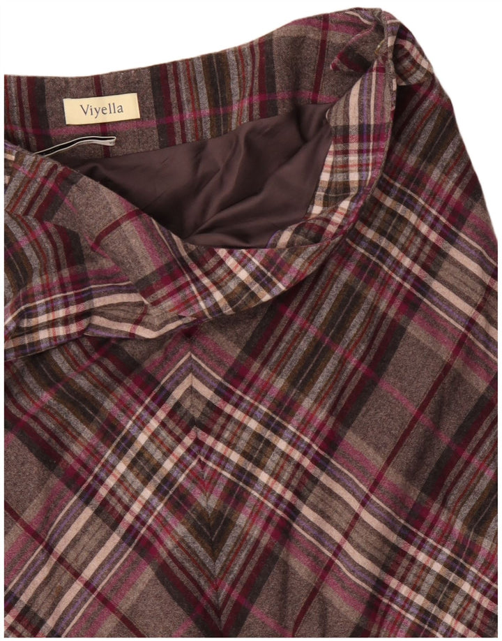 VIYELLA A-line nederdel til kvinder UK 16 Large W36 Grey Check Wool