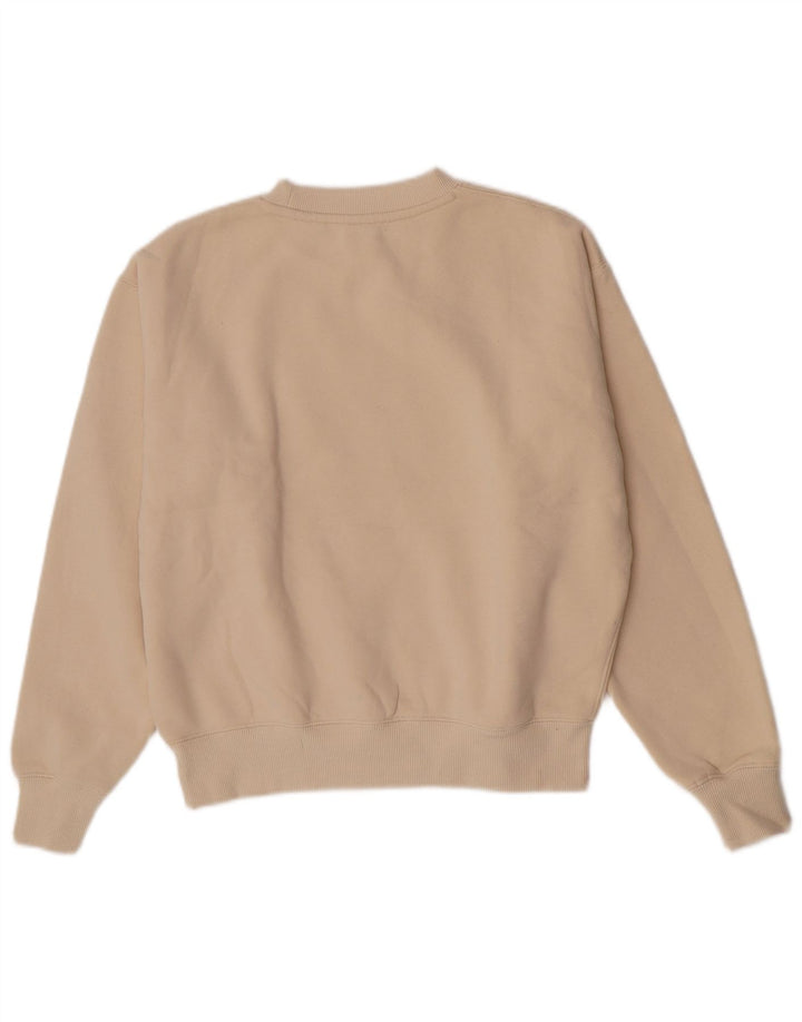 Superdry Womens Oversized Sweatshirt Jumper UK 8 Small Beige Bomuld