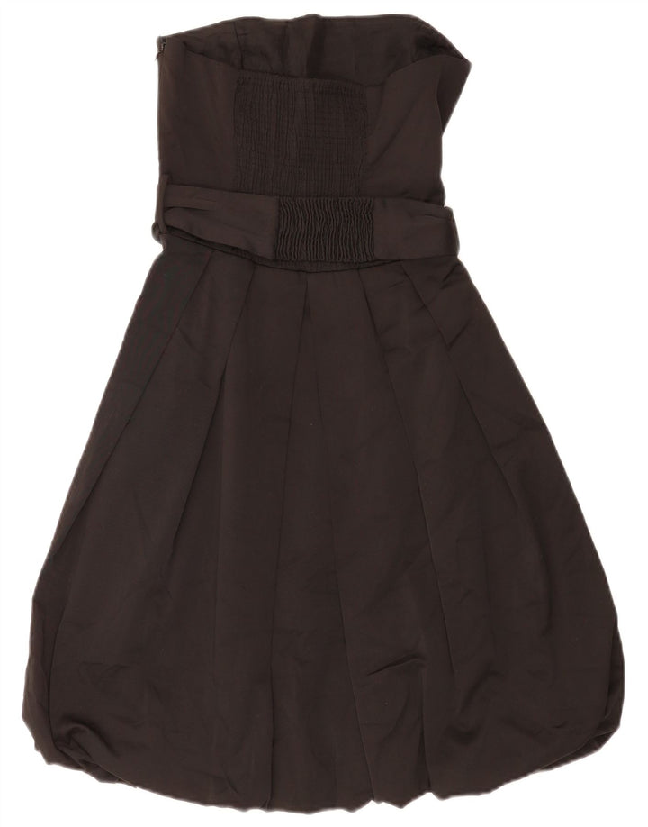 Zara Dame Stropløs Bubble Dress UK 10 Small Black Polyester