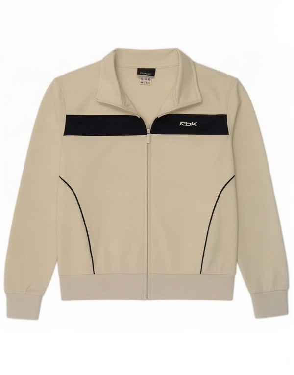Reebok træningsdragt topjakke til kvinder UK 12 Medium Off White Colourblock