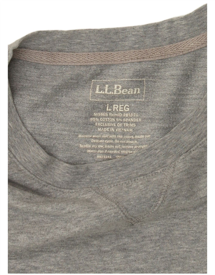 L.L.BEAN Grafisk sweatshirt til kvinder UK 16 Stor grå bomuld