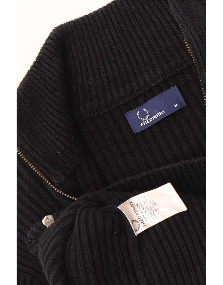 Fred Perry Herre cardigan sweater Medium Sort Bomuld